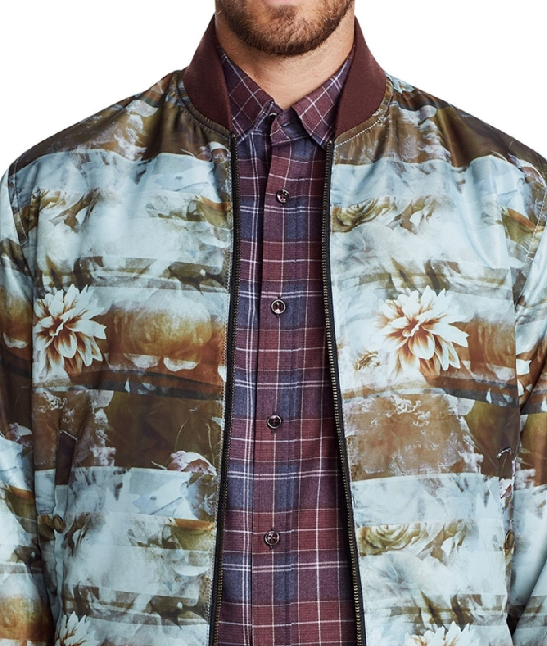 Brooklyn Brigade Hunter Reversível Bomber Masculino Marrom Tamanho Grande