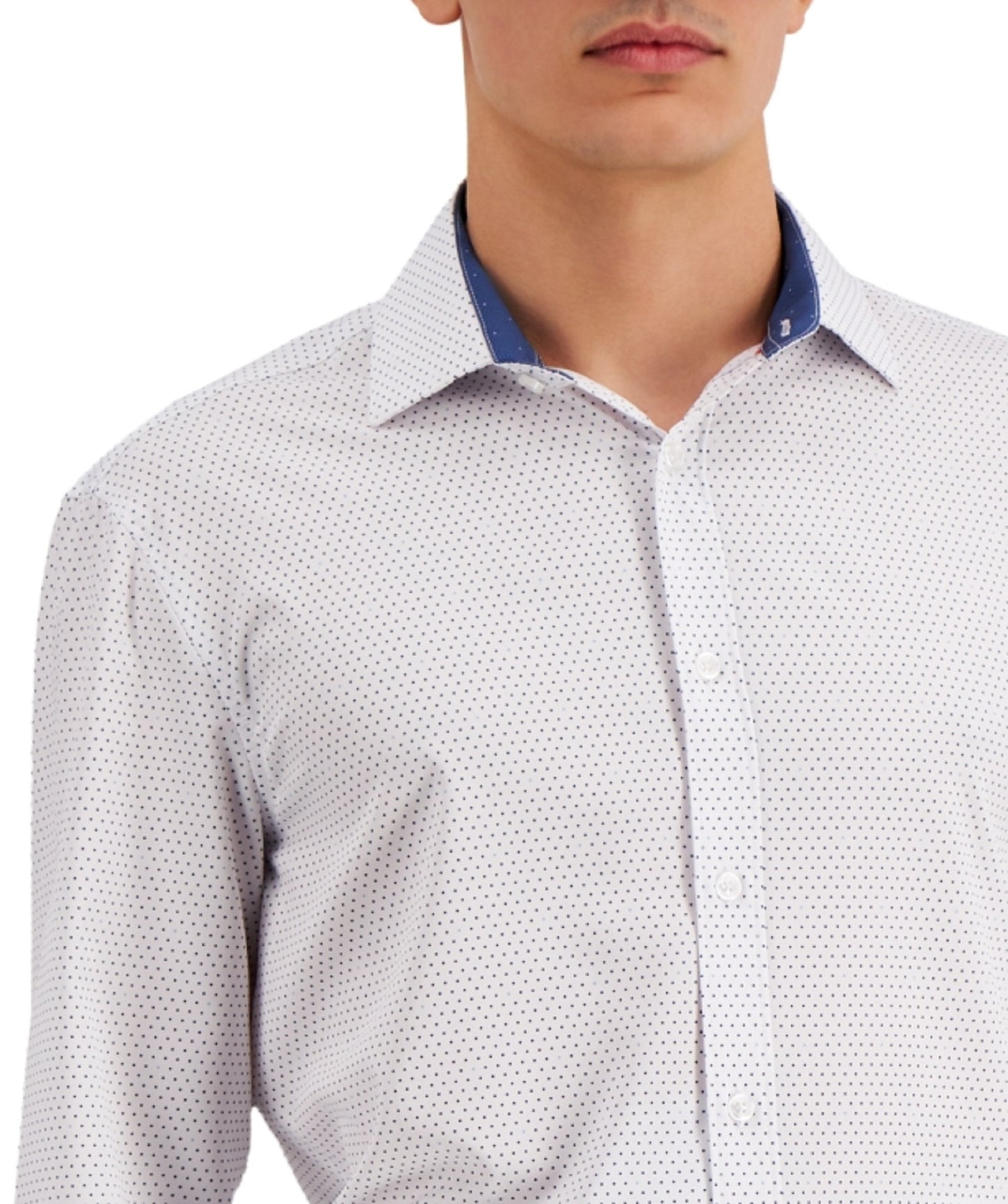 Camisa social masculina Tallia Slim Fit, sem passar a ferro, com estampa elástica e bolinhas, tamanho XX-G