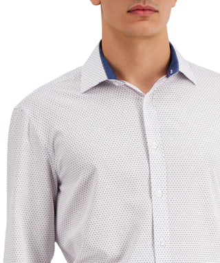 Camisa social masculina Tallia Slim Fit, sem passar a ferro, com estampa elástica e bolinhas, tamanho XX-G