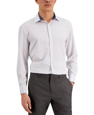 Camisa social masculina Tallia Slim Fit, sem passar a ferro, com estampa elástica e bolinhas, tamanho XX-G