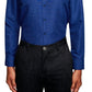 Camisa social masculina slim fit sem bolinhas, tamanho pequeno, azul, da Society of Threads