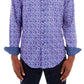 Camisa Masculina Tallia Slim Fit Manga Longa com Máscara Facial Azul Tamanho Médio