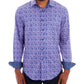 Camisa Masculina Tallia Slim Fit Manga Longa com Máscara Facial Azul Tamanho Médio