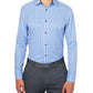 Camisa social masculina slim fit xadrez refrescante azul tamanho grande