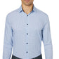 Camisa social masculina Construct Slim Fit Micro Print Cooling Comfort Azul Tamanho P