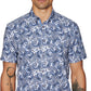 Camisa masculina Tallia Slim Fit, sem passar a ferro, com estampa elástica, tamanho grande, azul