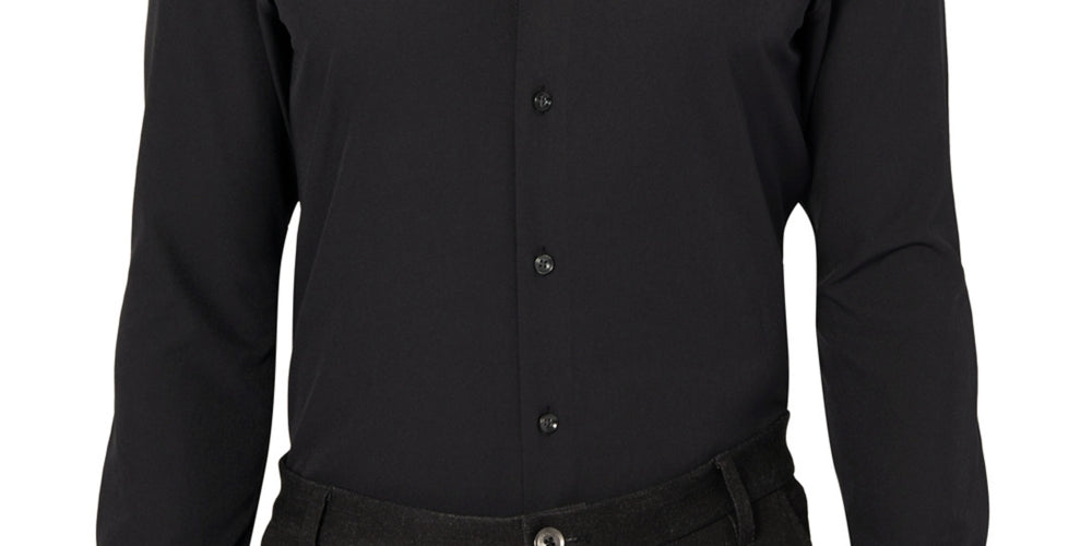 Camisa social masculina ConStruct Slim Fit Solid Performance Stretch Cooling Comfort, preta, tamanho X-G