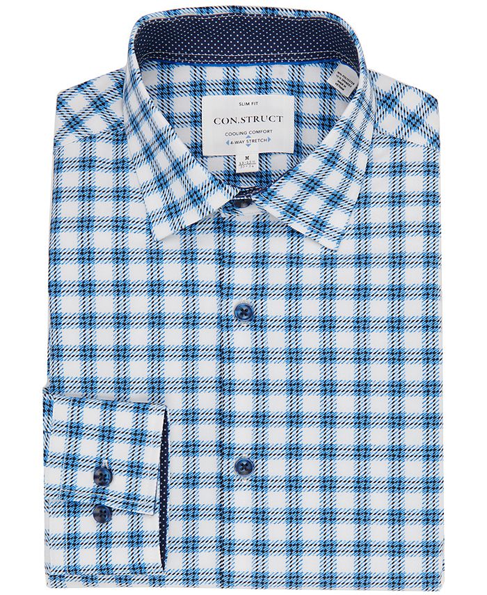 Camisa social masculina slim fit performance azul tamanho grande