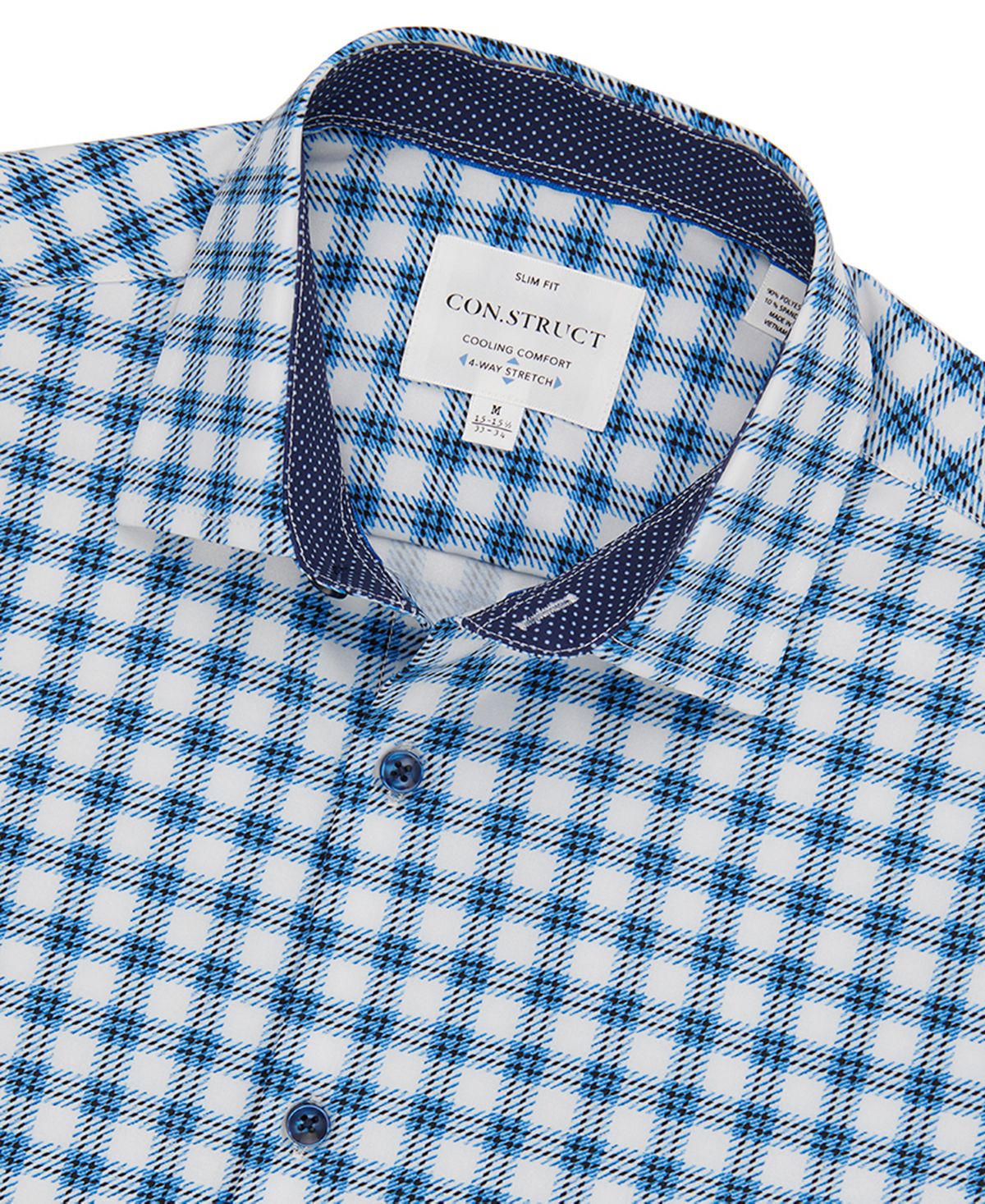 Camisa social masculina slim fit performance azul tamanho grande