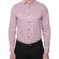 Camisa social masculina Construct Slim Fit Performance Stretch Cooling Comfort Check Print, vermelha, tamanho médio