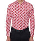 Camisa social masculina slim fit floral performance vermelha tamanho extragrande da Society Of Threads