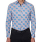 Camisa social masculina slim fit floral, cinza, tamanho GG, da Society Of Threads