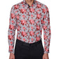 Camisa social masculina slim fit floral, cinza, tamanho GG, da Society Of Threads