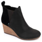 Bota feminina Toms Kelsey Wedge preta tamanho 7M