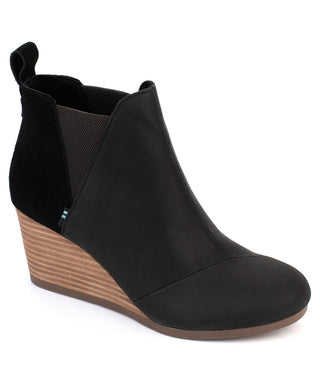 Bota feminina Toms Kelsey Wedge preta tamanho 7M