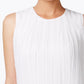 Blusa plissada sem mangas Calvin Klein feminina, branca, tamanho pequeno