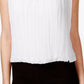 Blusa plissada sem mangas Calvin Klein feminina, branca, tamanho pequeno