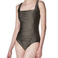 Calvin Klein Maiô Feminino Plissado Marrom Tamanho 16