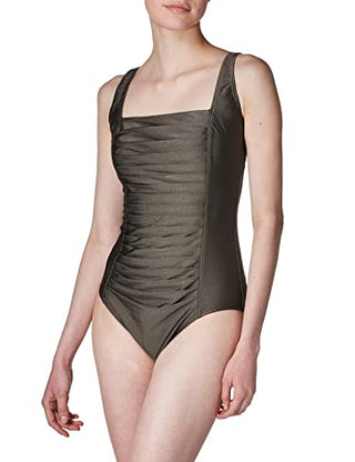 Calvin Klein Maiô Feminino Plissado Marrom Tamanho 16