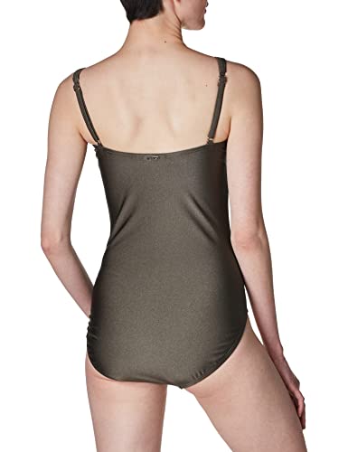 Calvin Klein Maiô Feminino Plissado Marrom Tamanho 16
