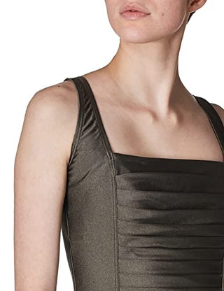 Calvin Klein Maiô Feminino Plissado Marrom Tamanho 16