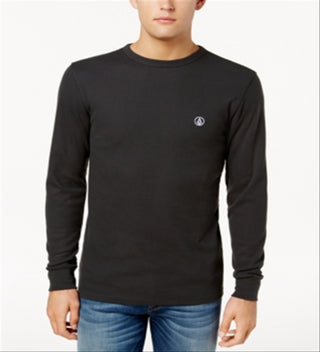 Camiseta térmica masculina Volcom Juan Largo de manga comprida, preta, tamanho médio