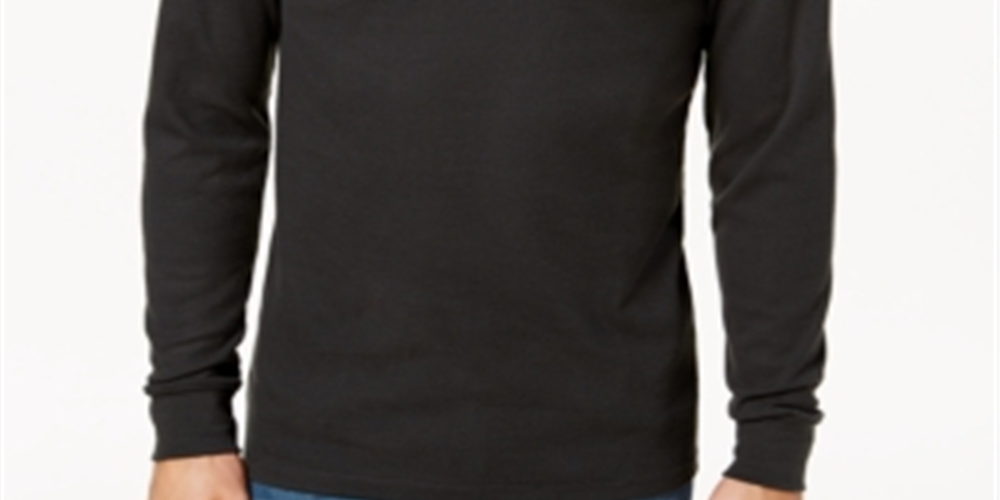 Camiseta térmica masculina Volcom Juan Largo de manga comprida, preta, tamanho médio