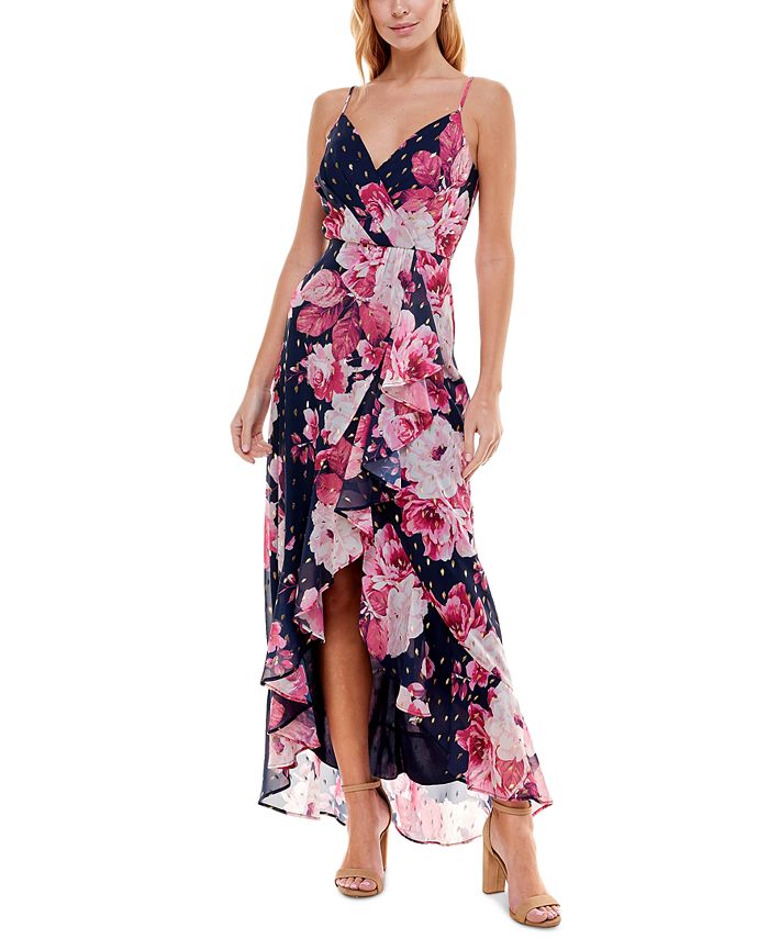 Vestido estampado com babados Crystal Doll Junior's Azul Tamanho 9