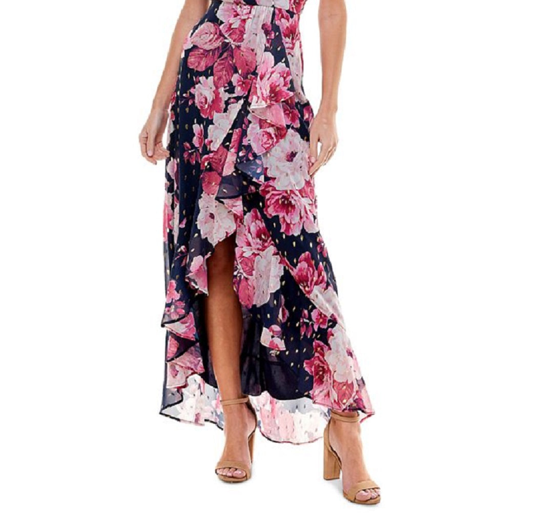 Vestido estampado com babados Crystal Doll Junior's Azul Tamanho 9