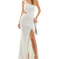 Vestido Crystal Doll Junior de um ombro só, branco, tamanho 3