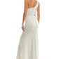 Vestido Crystal Doll Junior de um ombro só, branco, tamanho 3