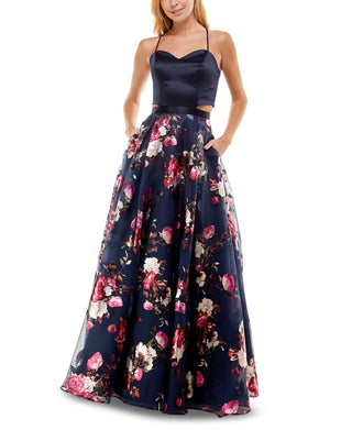 Crystal Dolls Women's Sweetheart Neckline Full Length Prom Gown Dress Blue Size 11