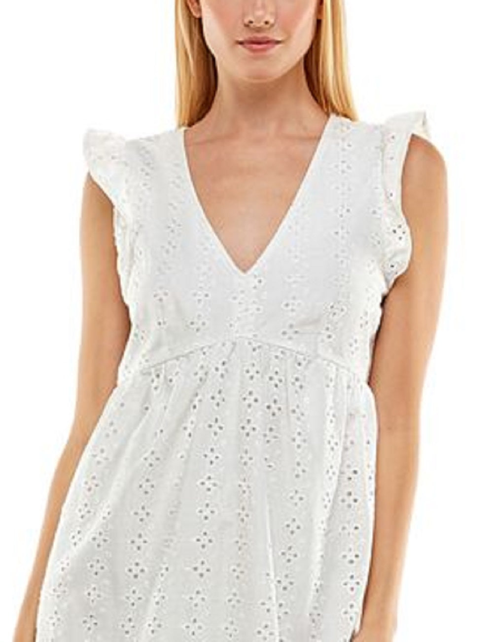 Vestido de mudança de ilhós Crystal Doll Junior's, branco, tamanho X-S