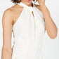 Macacão feminino Julia Jordan com decote halter, branco, tamanho 4