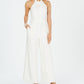 Macacão feminino Julia Jordan com decote halter, branco, tamanho 6