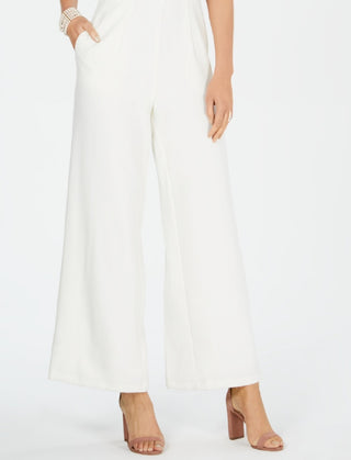 Macacão feminino Julia Jordan com decote halter, branco, tamanho 6