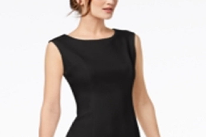 Vestido Donna Ricco Feminino com Babados e Bainha Preto Tamanho 8