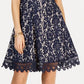 Vestido Donna Ricco Feminino com Renda Floral e Sem Mangas, Preto, Tamanho 8