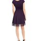 Vestido Donna Ricco Feminino com Acabamento em Renda e Flare Roxo Tamanho 16