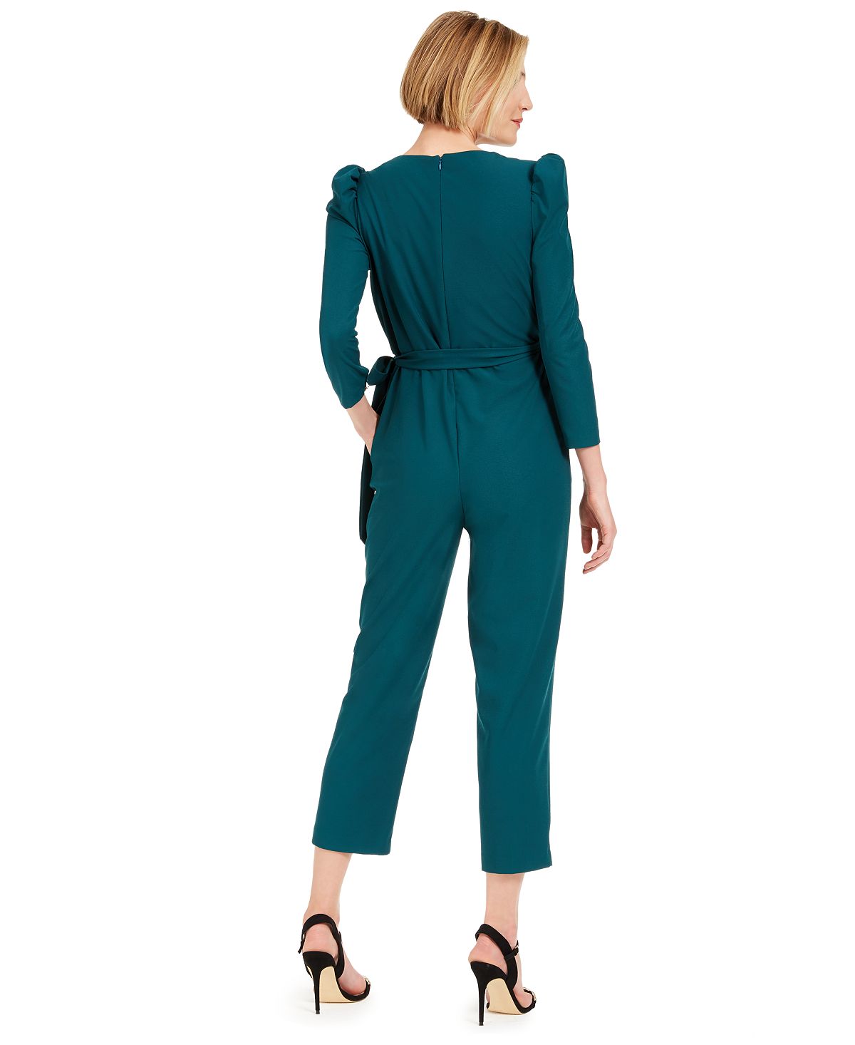 Macacão feminino Julia Jordan com ombros bufantes, verde, tamanho 2