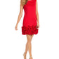 Vestido tubinho com babados Donna Ricco feminino, vermelho, tamanho 8