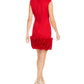 Vestido tubinho com babados Donna Ricco feminino, vermelho, tamanho 8