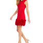 Vestido tubinho com babados Donna Ricco feminino, vermelho, tamanho 8