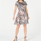 Vestido estampado floral masculino Robbie Bee feminino, preto/rosa, tamanho pequeno M