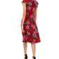 Vestido Julia Jordan Feminino com Babados, Botões Frontais e Cintura Amarrada, Vermelho, Tamanho 2