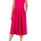 Vestido Donna Ricco Feminino com Gola Alta e Corte A, Rosa Choque, Tamanho 10