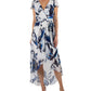 Vestido longo estampado Julia Jordan feminino, azul, tamanho 14