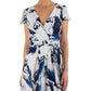 Vestido longo estampado Julia Jordan feminino, azul, tamanho 14