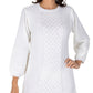 Vestido suéter texturizado feminino Robbie Bee, branco, tamanho extragrande