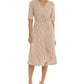 Vestido envelope falso estampado feminino Robbie Bee marrom tamanho grande